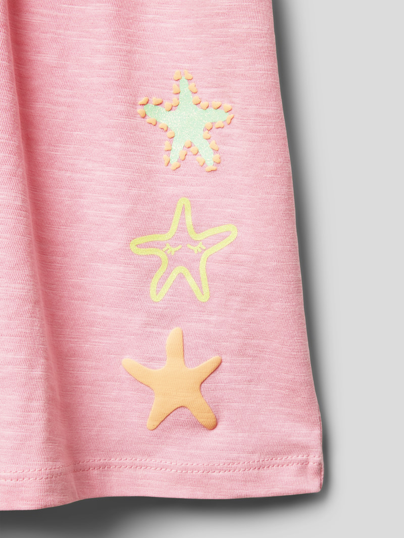 Kleid mit Motiv-Prints und Cut Outs in rosa