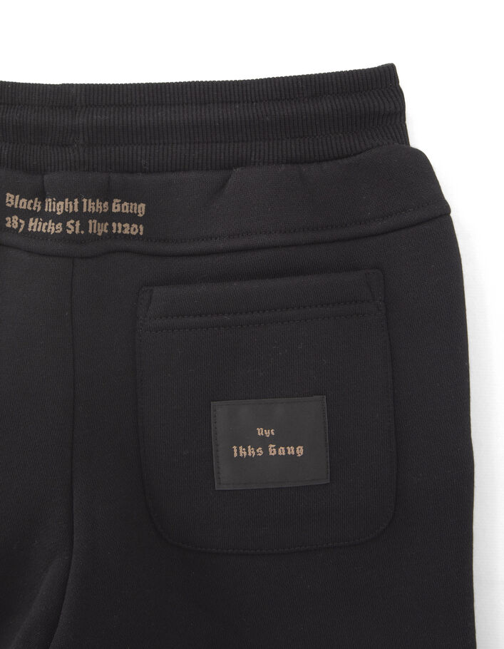Jogging noir molleton print dos garçon