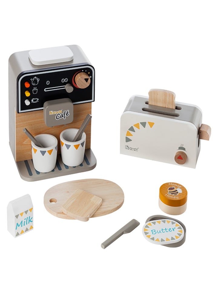 howa Kaffeemaschine und Toaster aus Holz incl. 13 tlg. Zubehör ab 3 Jahre günstig kaufen onesize
