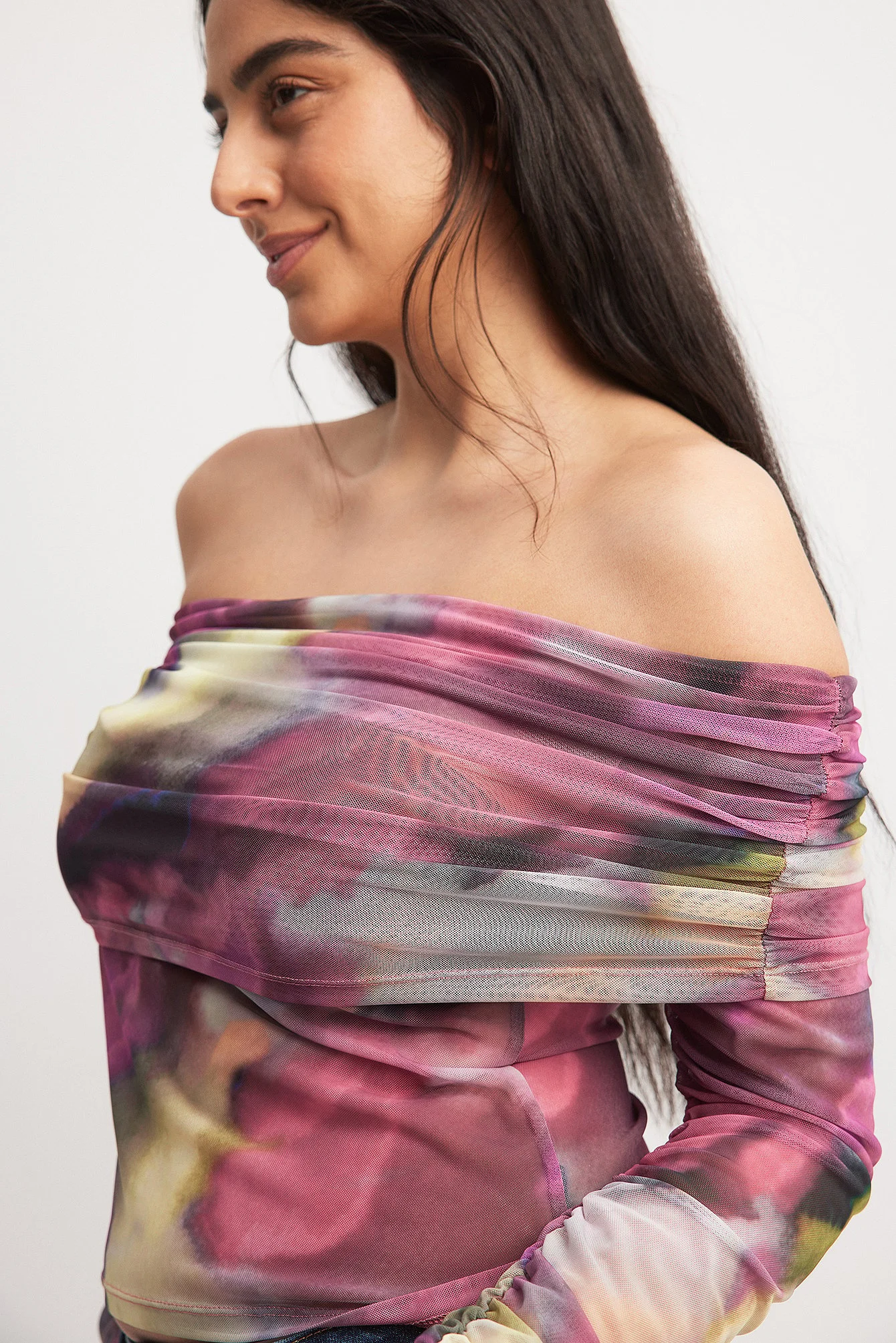 Mesh Off Shoulder Top