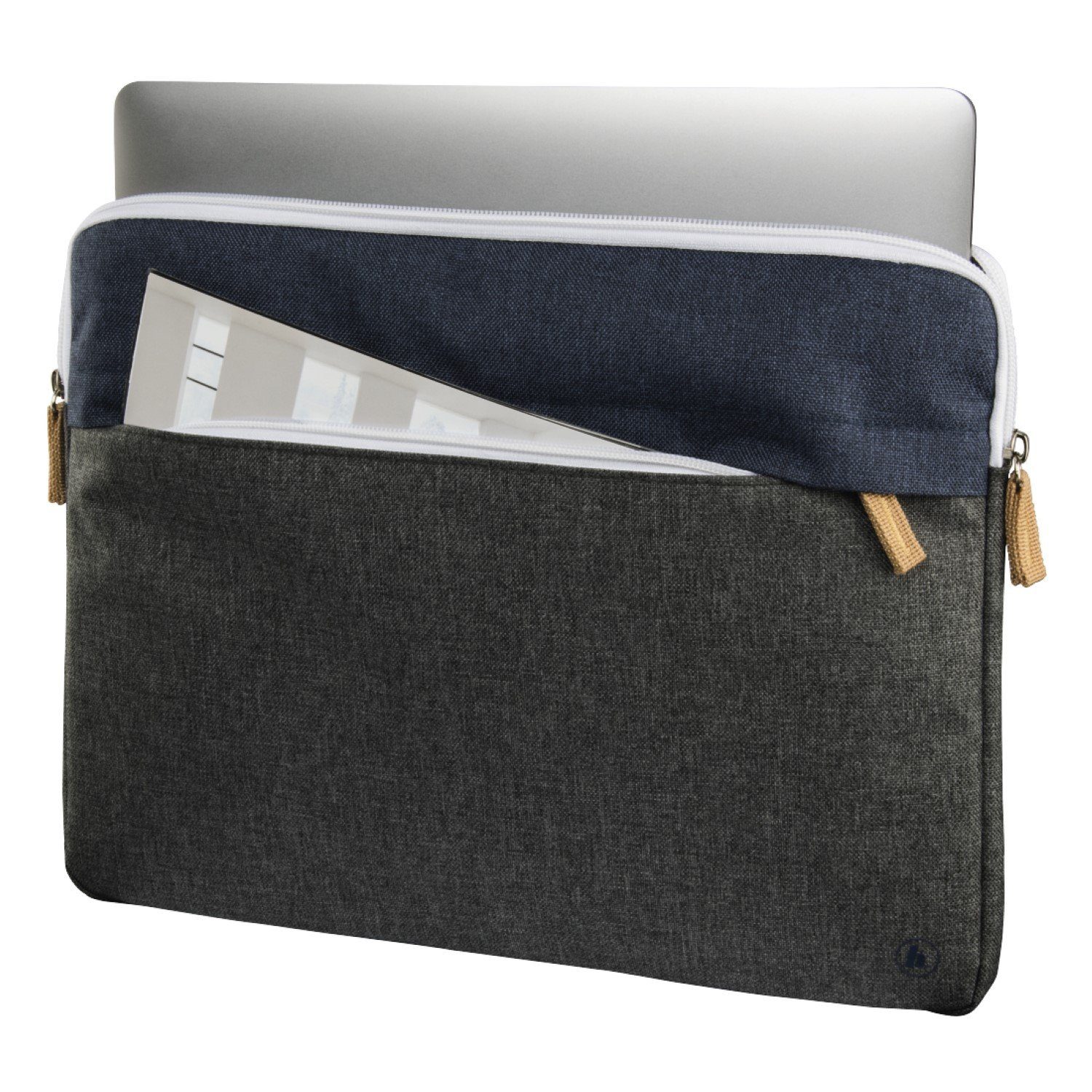Hama Laptoptasche Notebook-Sleeve Florenz Laptop-Tasche Case Blau, Business Hülle Schultergurt Notebook-Fach 13
