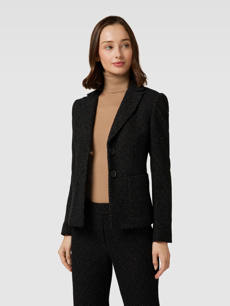 Blazer mit Reverskragen in schwarz