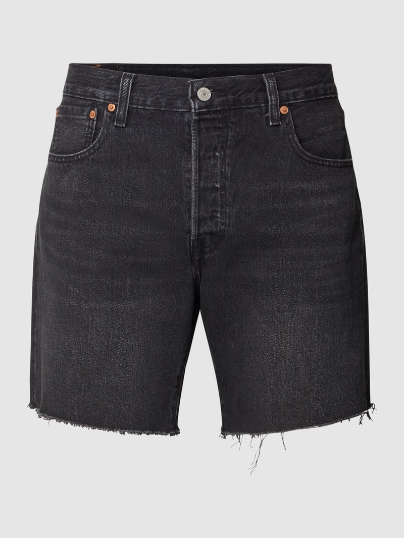 Jeansshorts mit Label-Details in schwarz