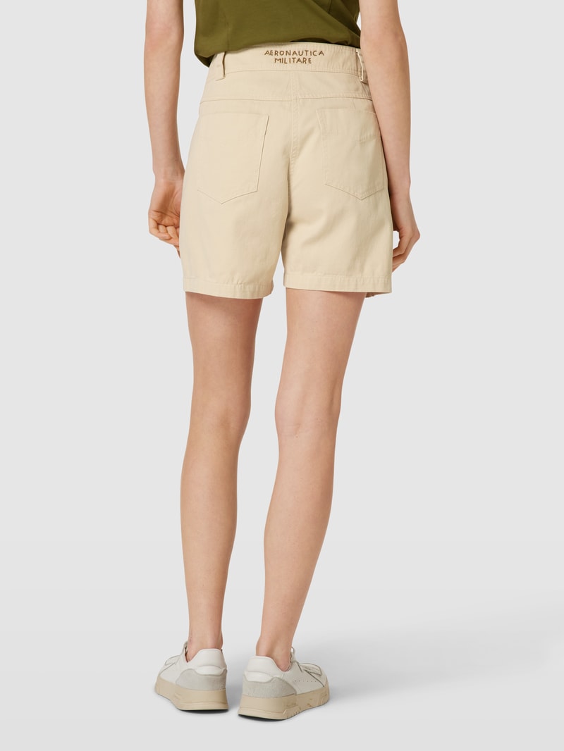 Bermuda mit Label-Details in beige