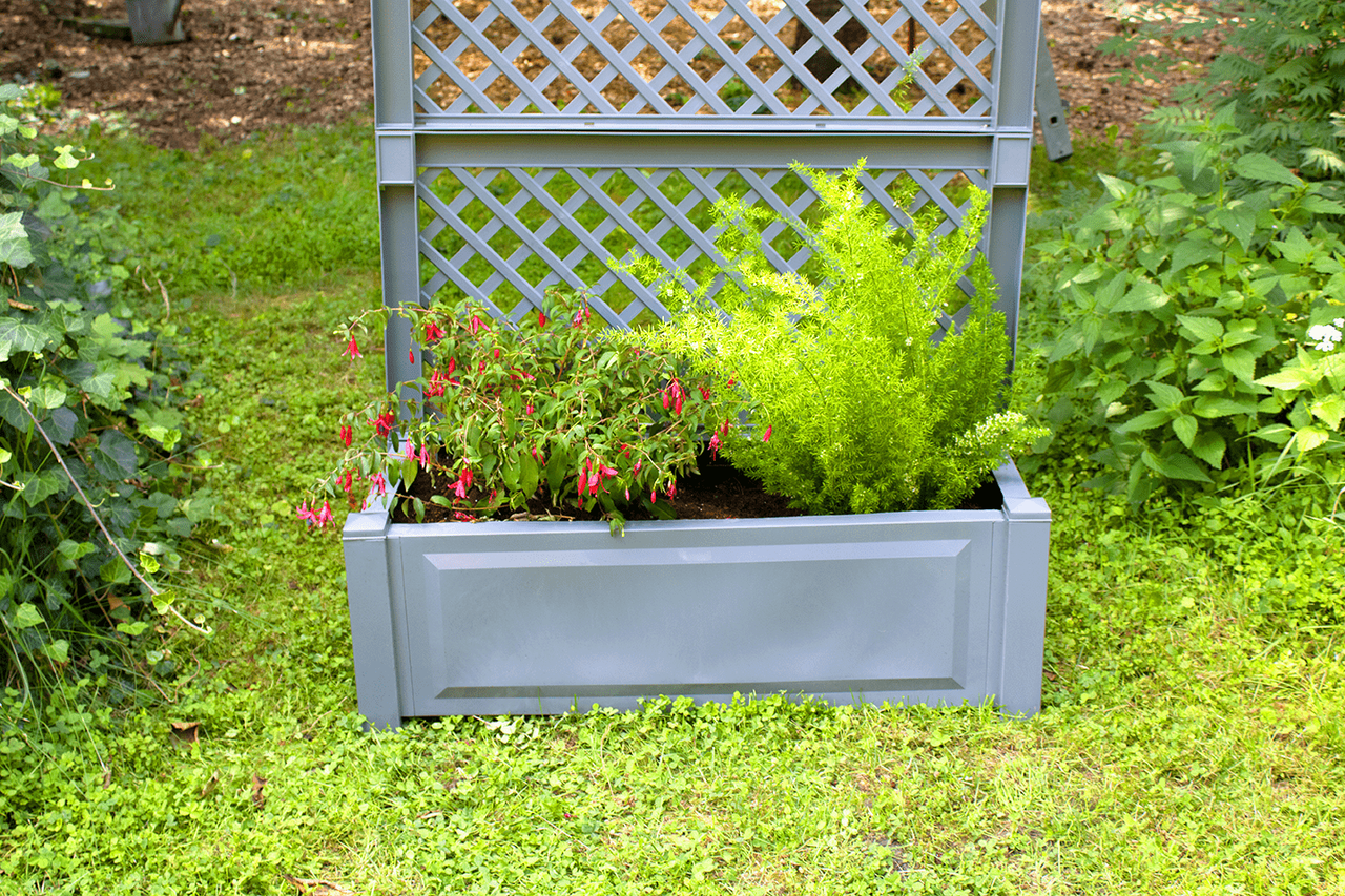 KHW KHW Pflanzkasten groß mit Spalier (2-teilig) 100 cm grau