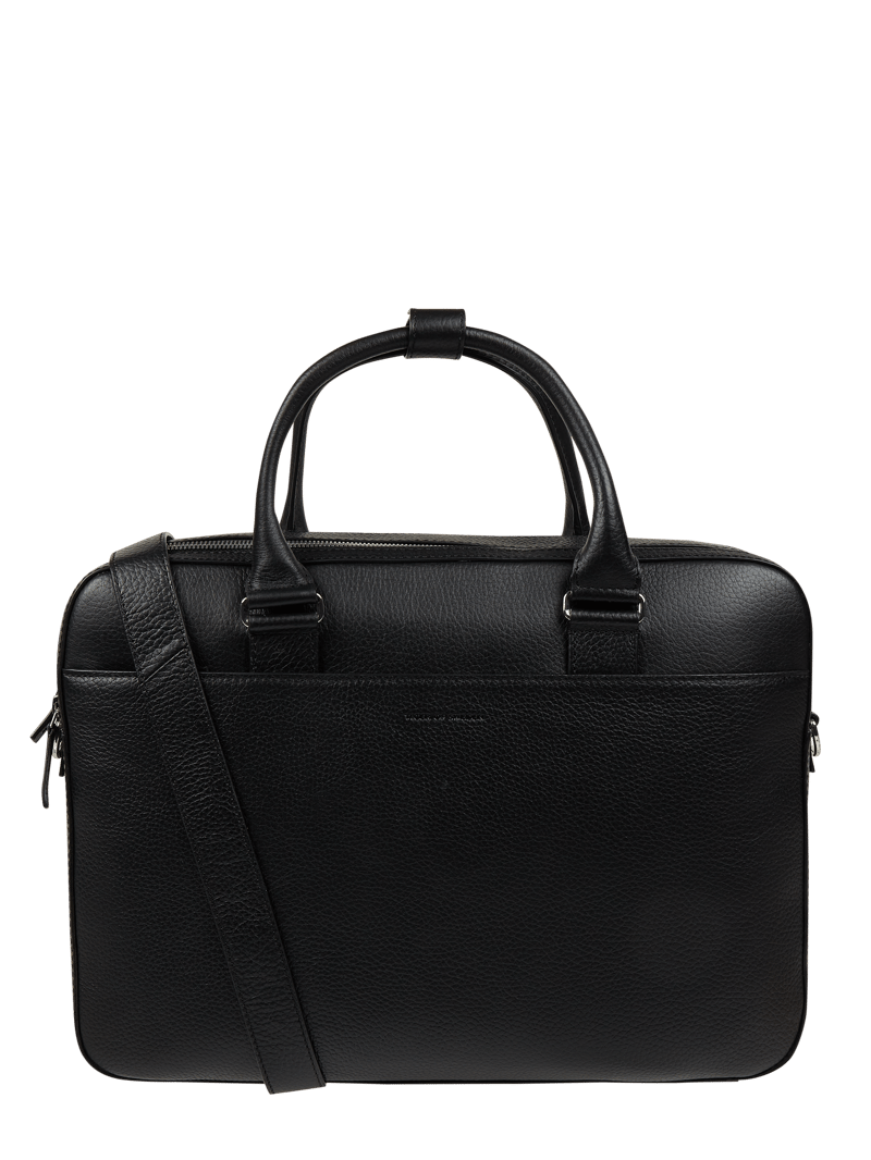 Laptoptasche aus Leder in schwarz