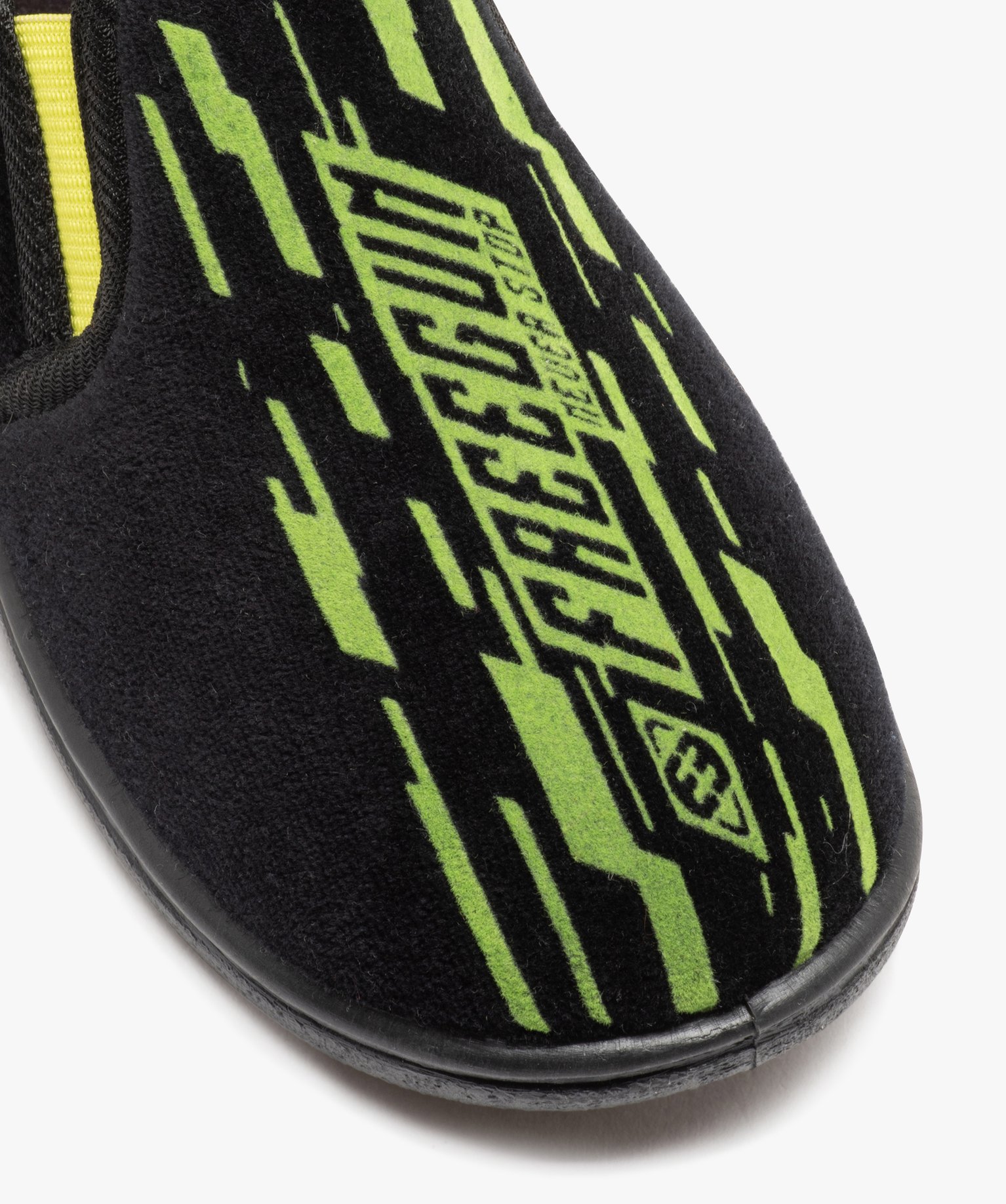 Chaussons Garçon imprimés en velours à enfiler - Freegun noir | GEMO