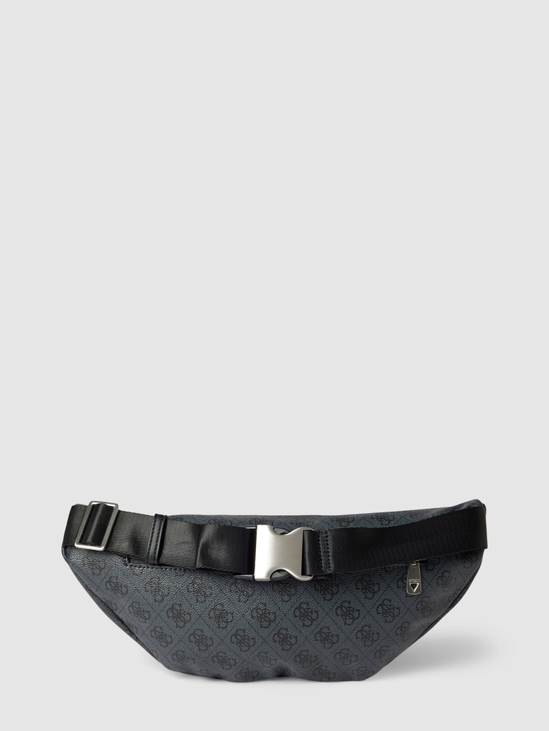 Bauchtasche mit Allover-Logo Modell 'VEZZOLA' in schwarz