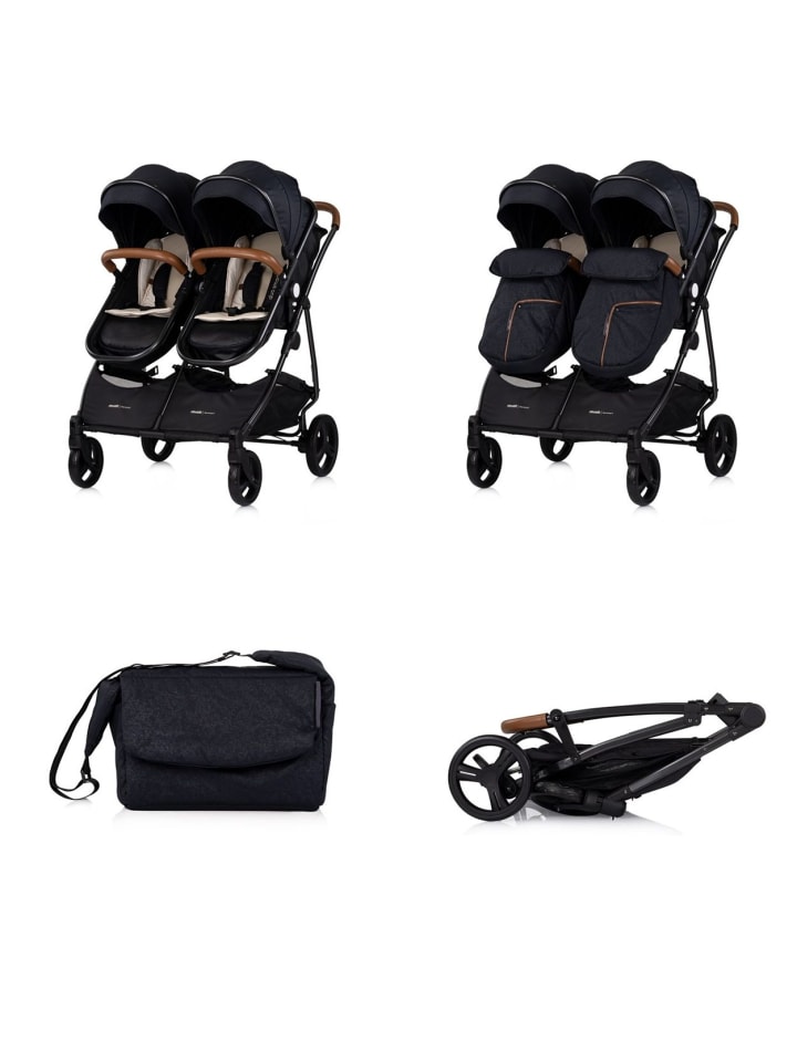 Chipolino Geschwisterkinderwagen Duo Smart in schwarz günstig kaufen onesize