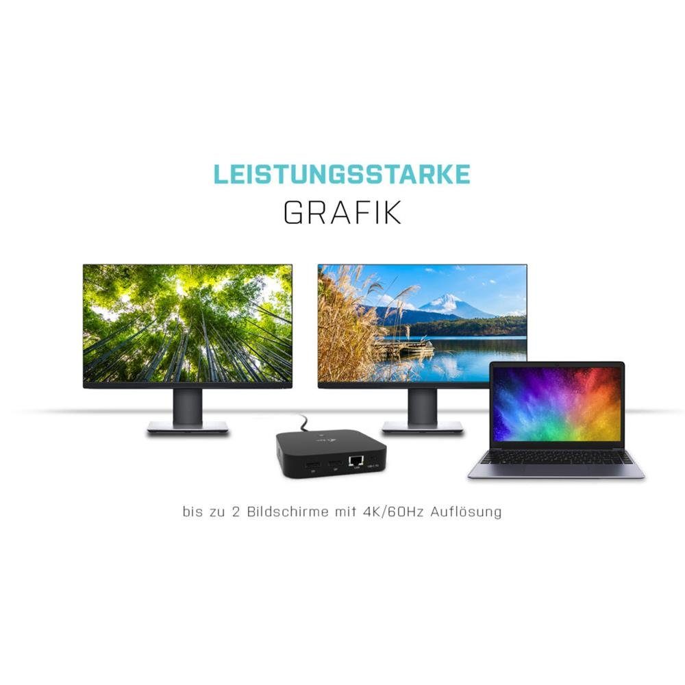 I-TEC Laptop-Dockingstation USB-C Dual Display, mit Power Delivery 100 W und Universal Netzteil 112 W