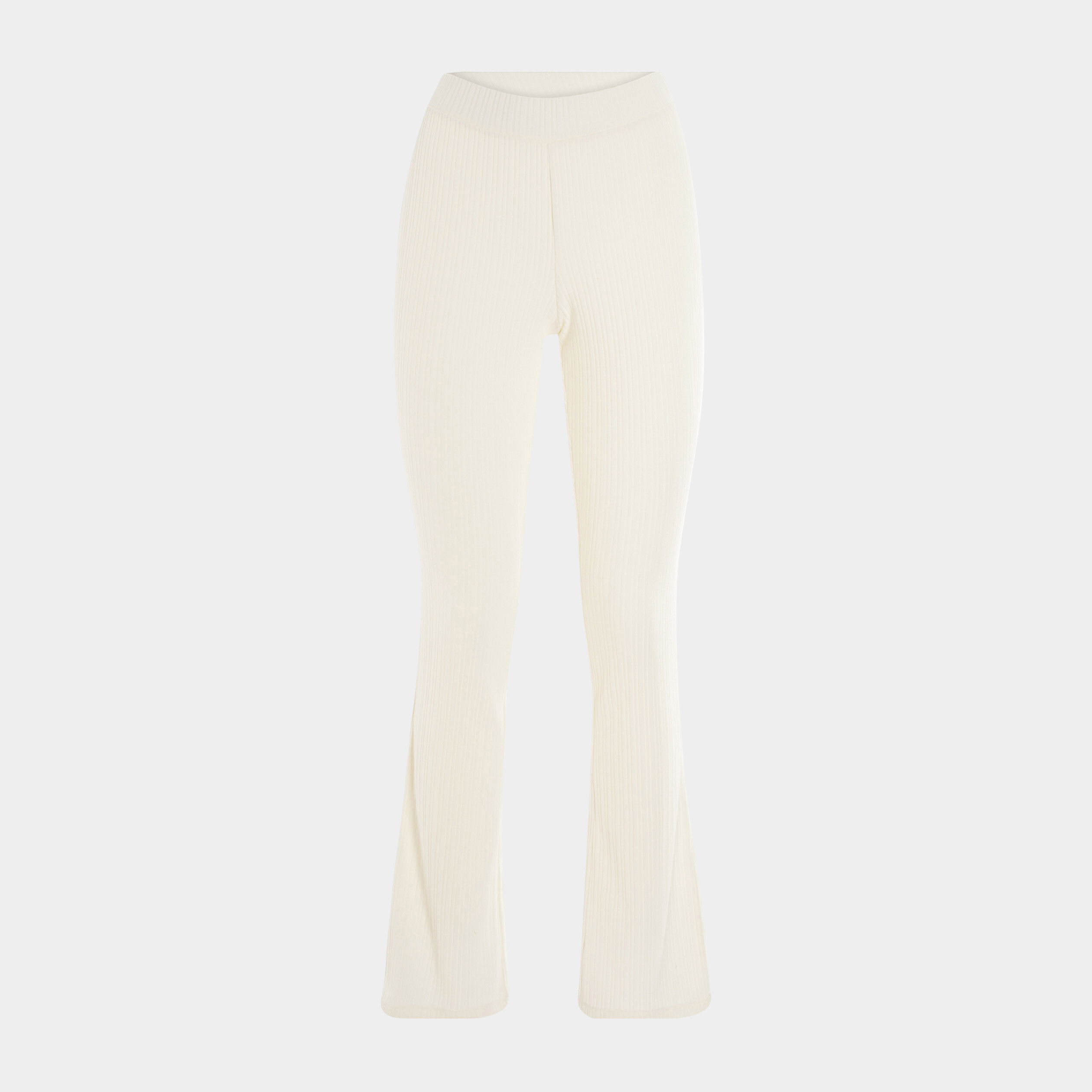 Pantalon flare côtelé creme femme | La Halle
