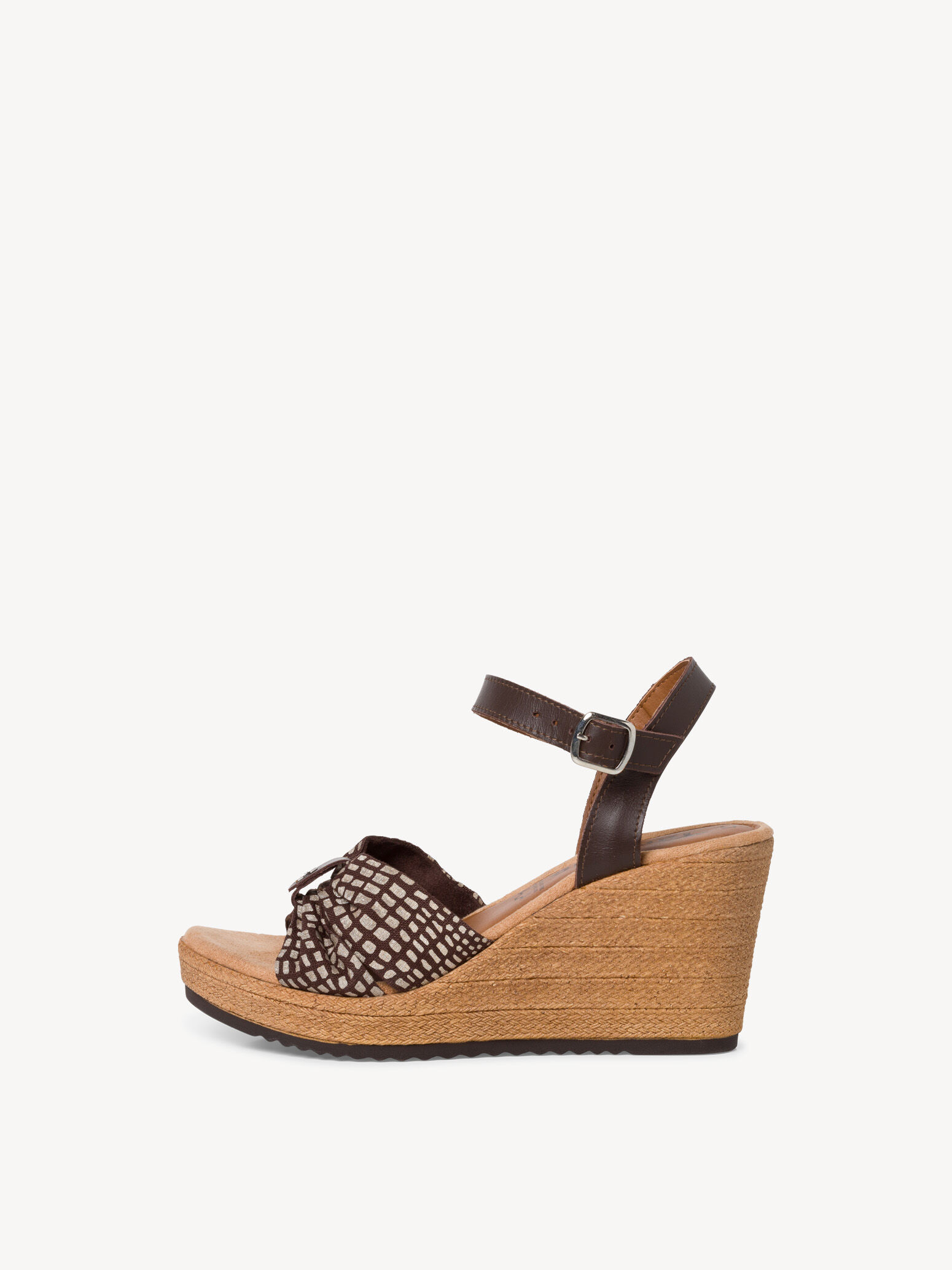Sandale à talon en cuir - marron