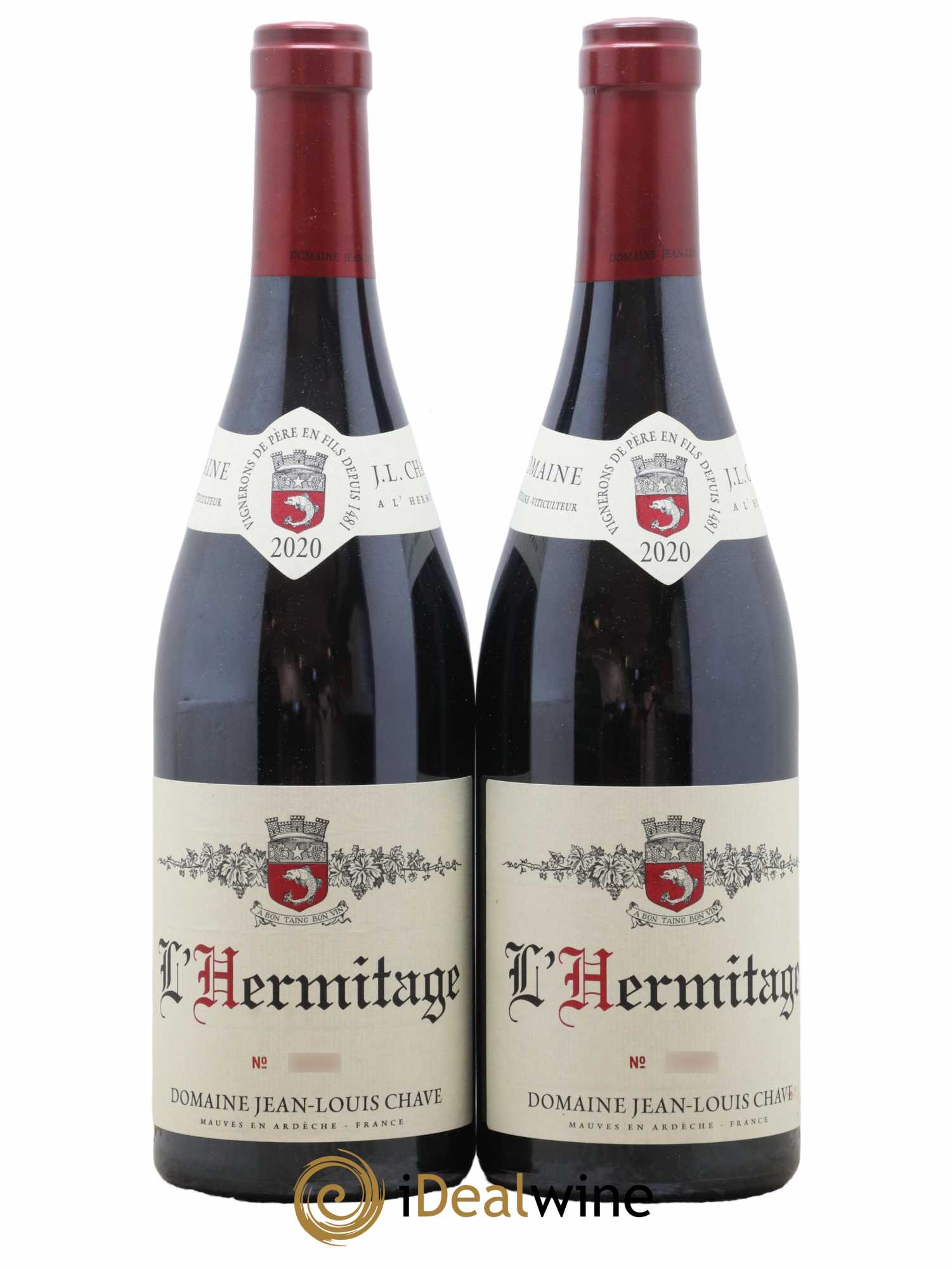 Hermitage Jean-Louis Chave  2020 - Lot de 2 Bouteilles