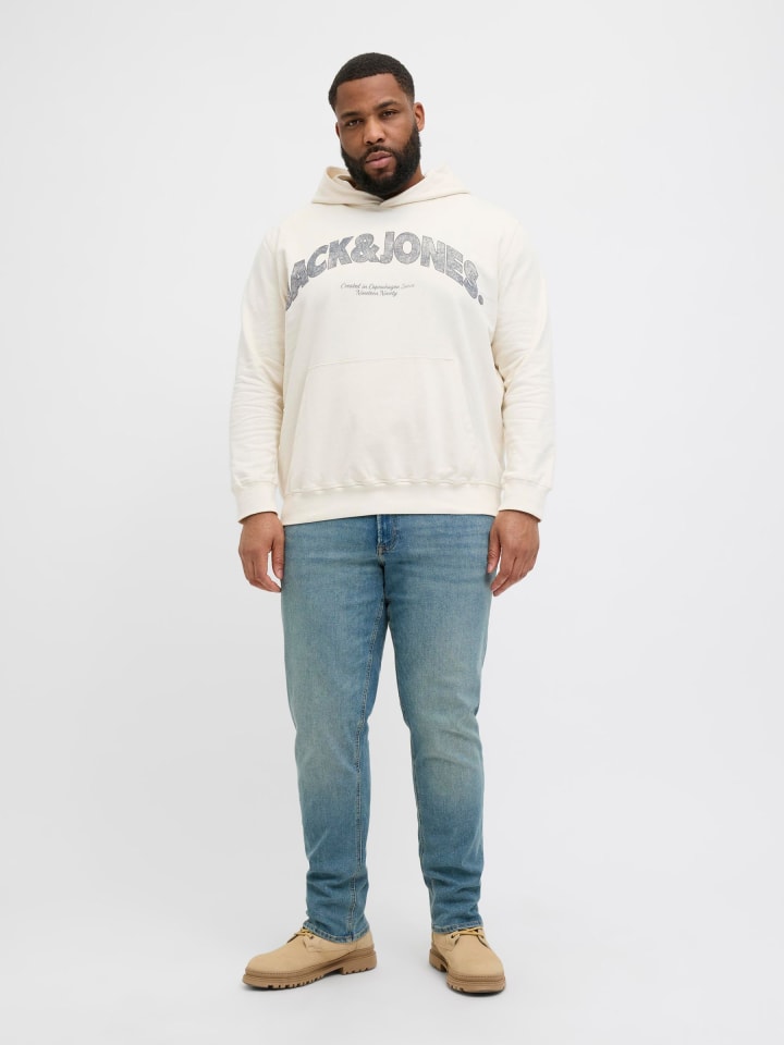 JACK & JONES PLUS Kapuzenpullover in Antique White günstig kaufen