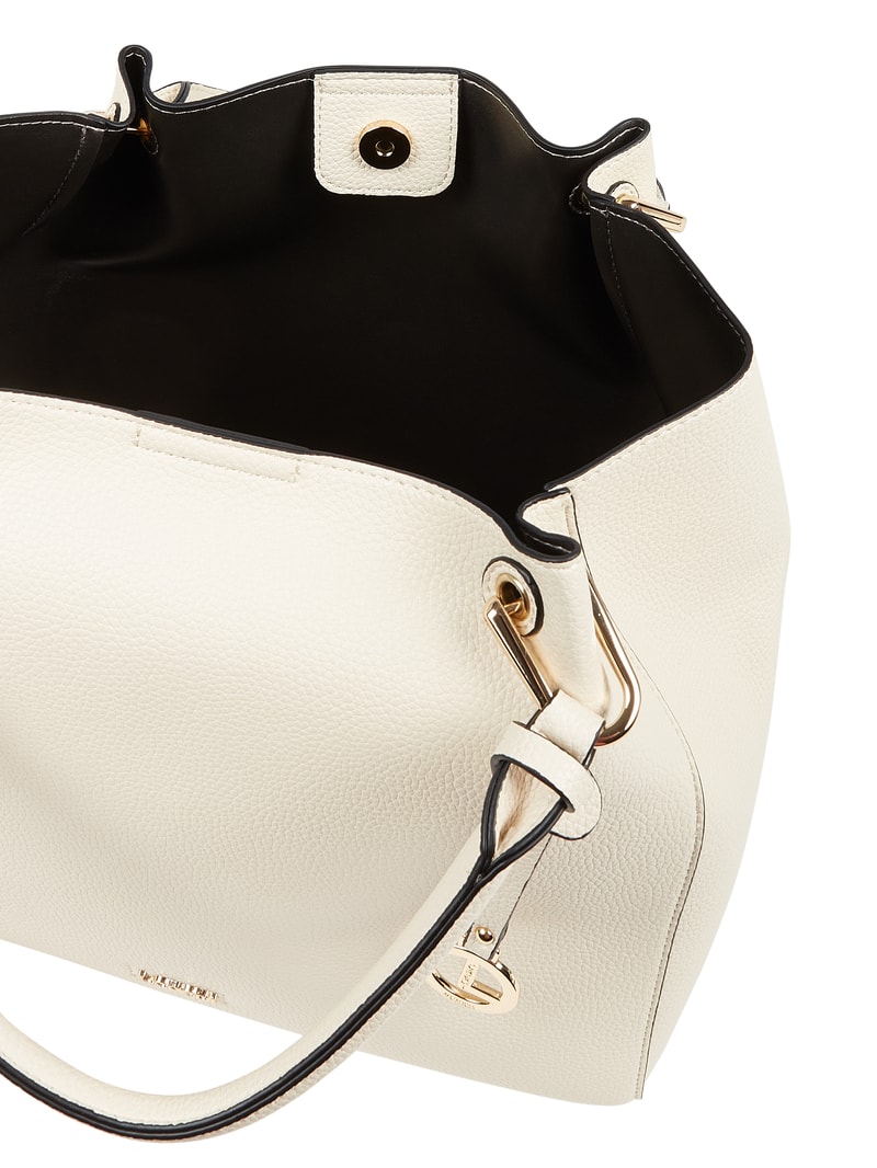 Shopper in Leder-Optik in ecru