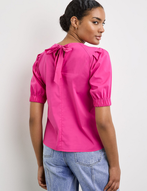 Baumwollbluse mit Volumenärmeln