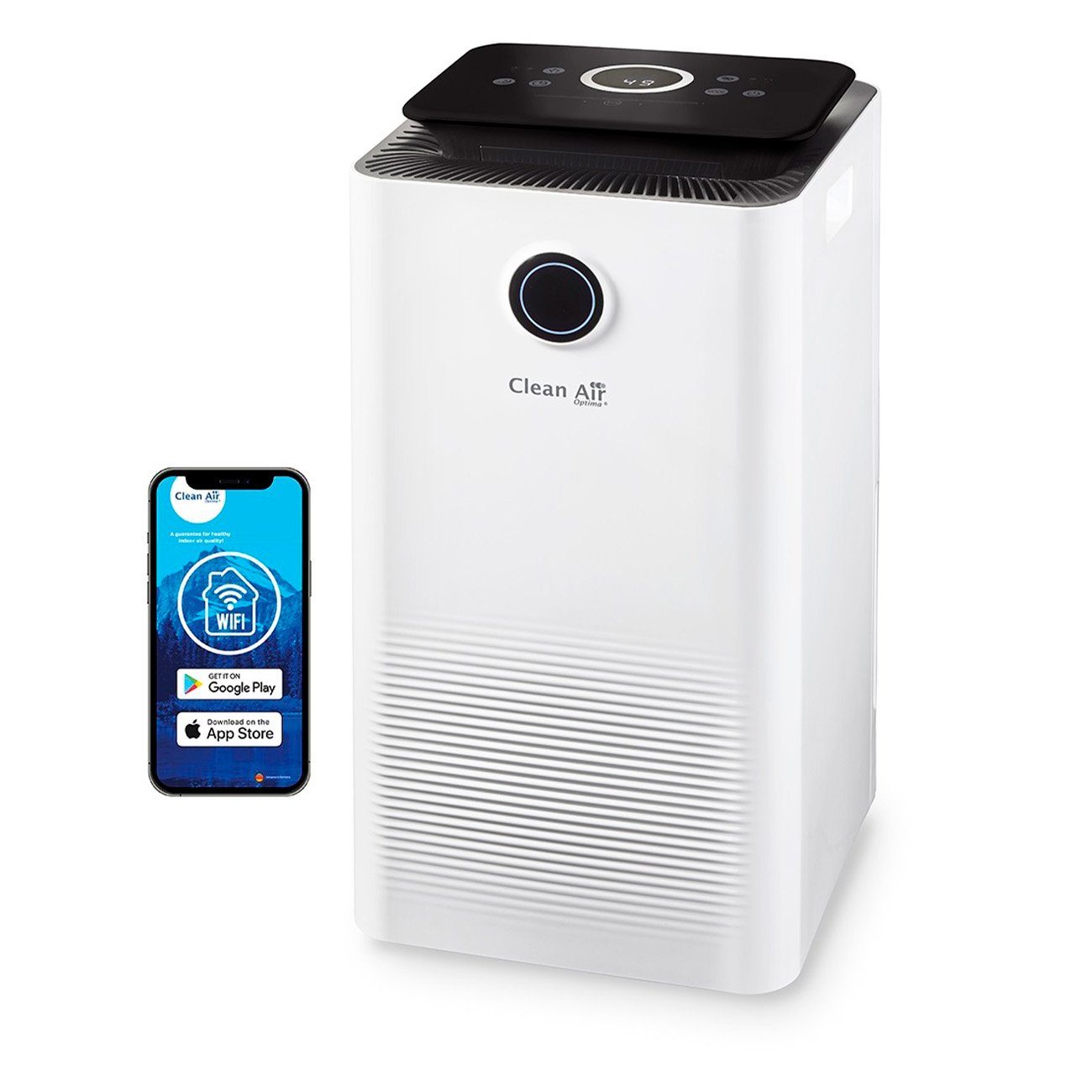 Clean Air Optima Luftentfeuchter CA-704 SMART - Luftentfeuchter und Luftreiniger, für 100 m³ Räume, Entfeuchtung 10 l/Tag, Tank 3 l, Clean Air Optima® App