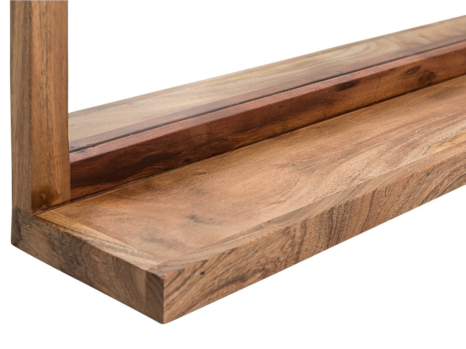 massivum Badmöbel-Set Sydney I Waschtisch mit Spiegel 138cm I massiv Holz Akazie hell, (2-St)
