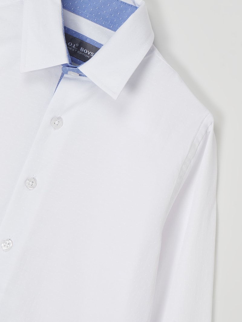 Slim Fit Hemd aus Baumwollmischung in weiß