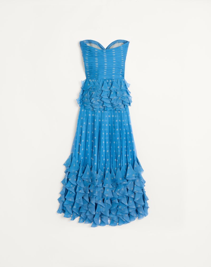 Robe longue en mousseline imprimée Plus de pois