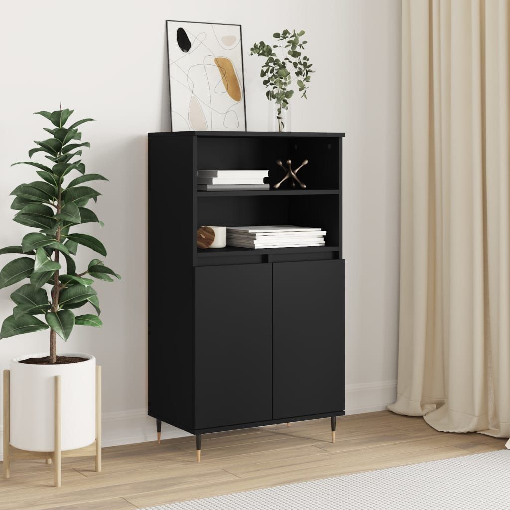 vidaXL Sideboard Highboard Schwarz 60x36x110 cm Holzwerkstoff (1 St)