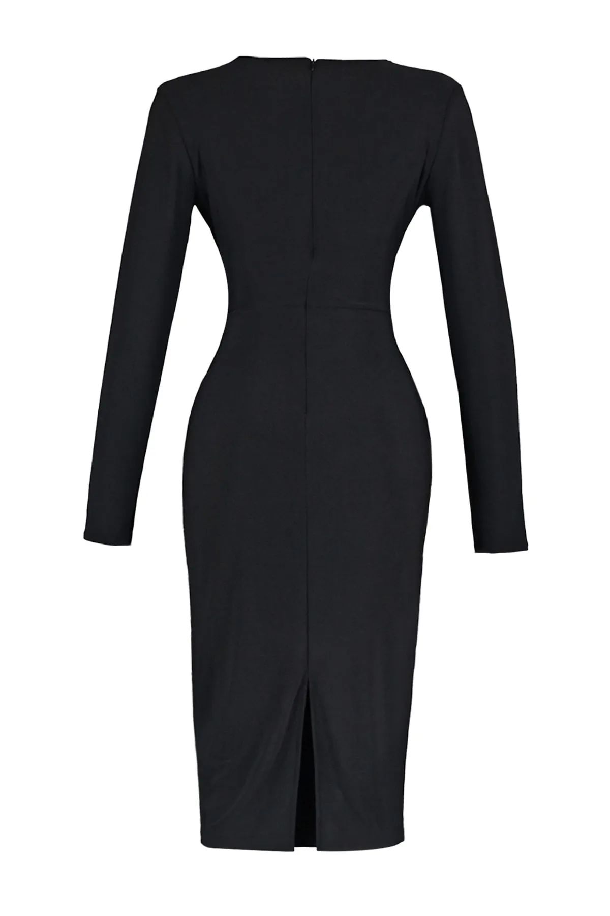 Trendyol Collection  Schwarzes, detailliertes, elegantes Abendkleid TPRAW23EL00183