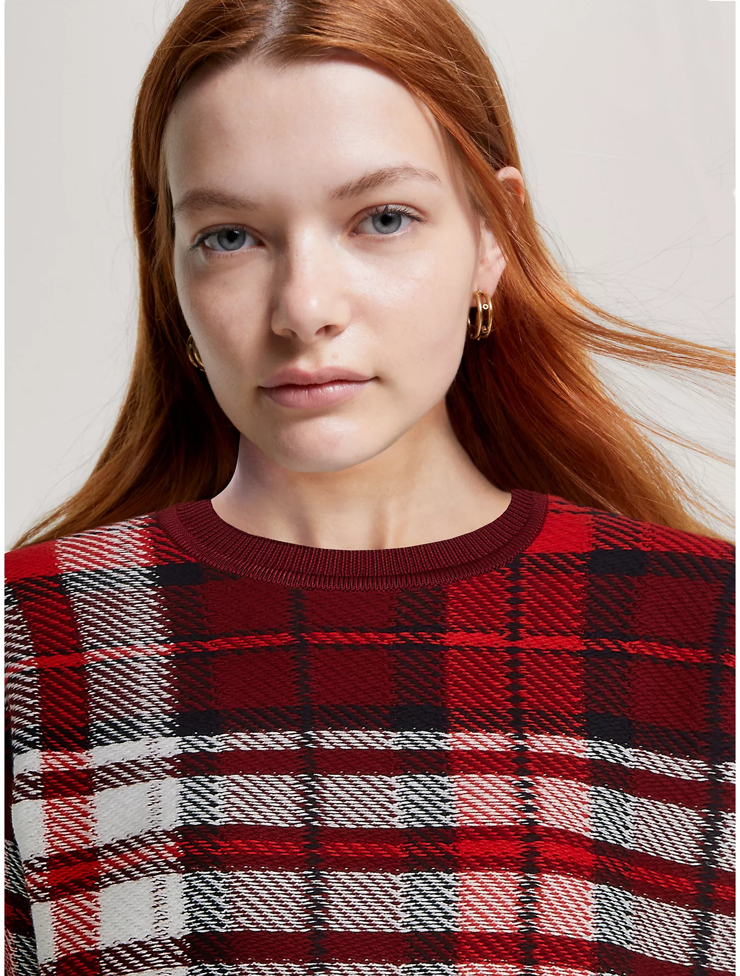 Relaxed Fit Tartan Sweater