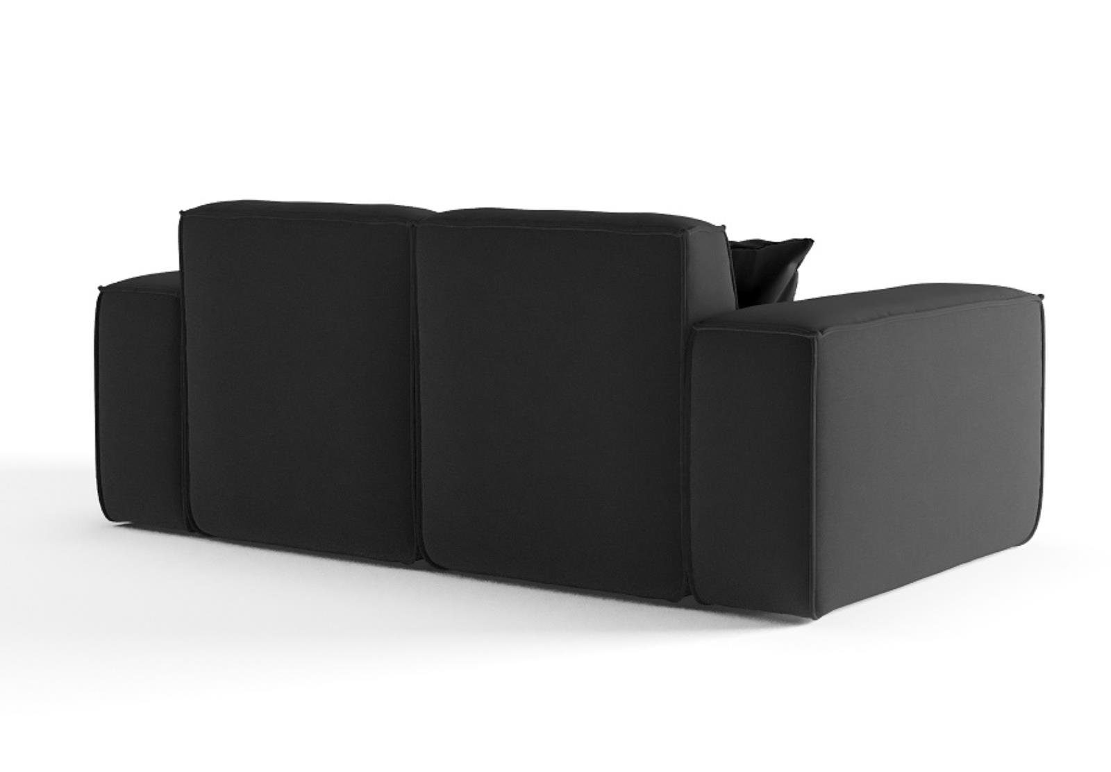 Beautysofa Sofa Lugano, 2-Sitzer Sofa aus Cordstoff oder Velourstoff, Zweisitzer im modernes Stil, inlusive Wellenfedern, mit Breite Armlehnen