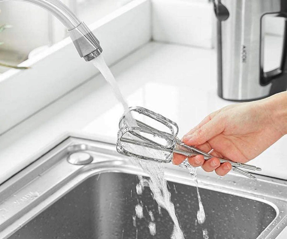 AICOK Handmixer HM833, 300,00 W, elektrisches Rührgerät mit 2 Rührbesen, 2 Knethaken