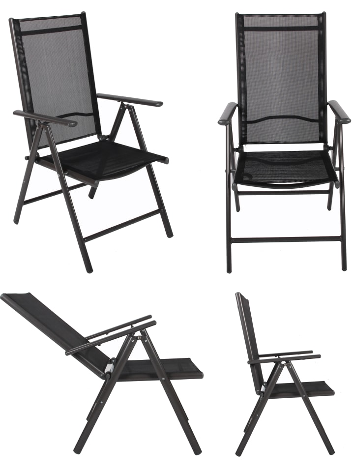 VCM  9 tlg. Alu Glas Tisch Gartenset Sitzgruppe 189SW in Anthrazit günstig kaufen onesize