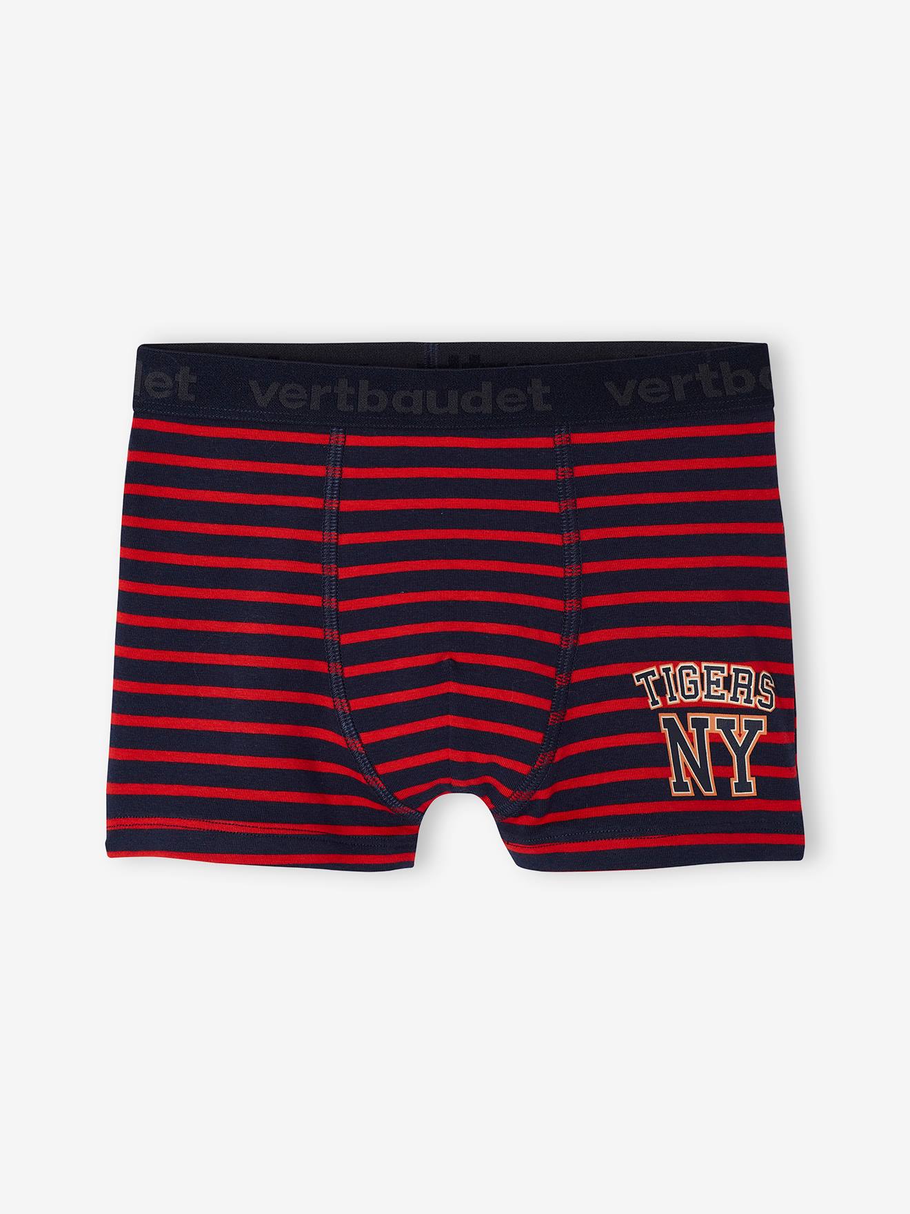 Vertbaudet 5er-Pack Jungen Boxershorts mit Bio-Baumwolle, Basketball - grau meliert