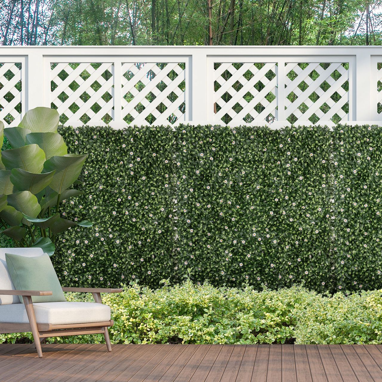 Outsunny 12 Stück künstliches Pflanzenwand Garten Outdoor Dekor