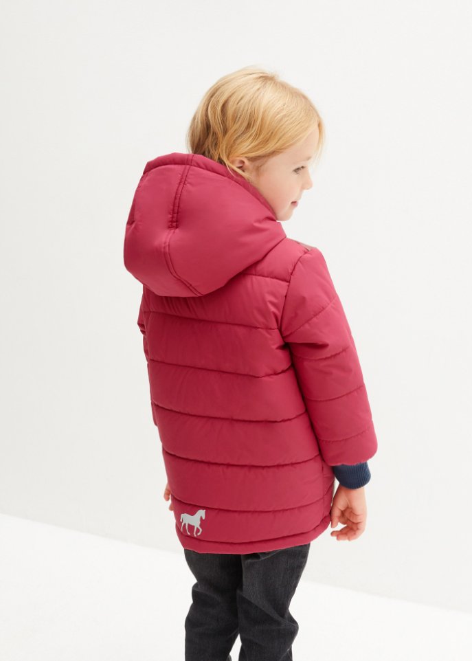 Mädchen Winterjacke mit Pferdemotiv, wasserabweisend und winddicht