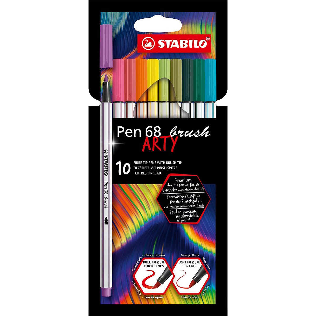 Premium-Filzstifte Pen 68 brush ARTY, 10 Farben