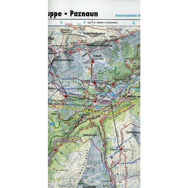 Landeck - Reschenpass - Samnaungruppe - Paznaun. 1 : 50.000 - Wanderkarte
