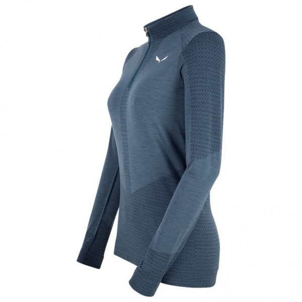 Salewa - Women's Zebru Medium Warm AMR Half Zip Tee - Merinounterwäsche