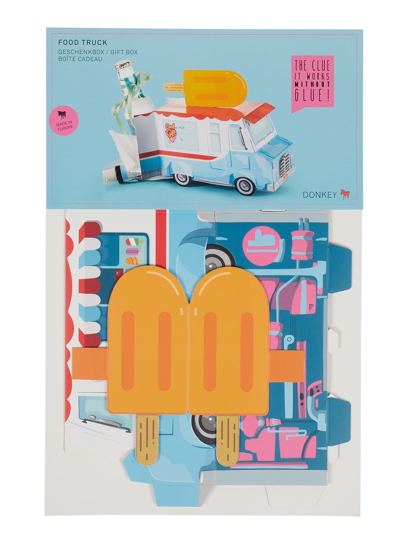 Unisex Geschenkbox in Eiswagen-Form in hellblau