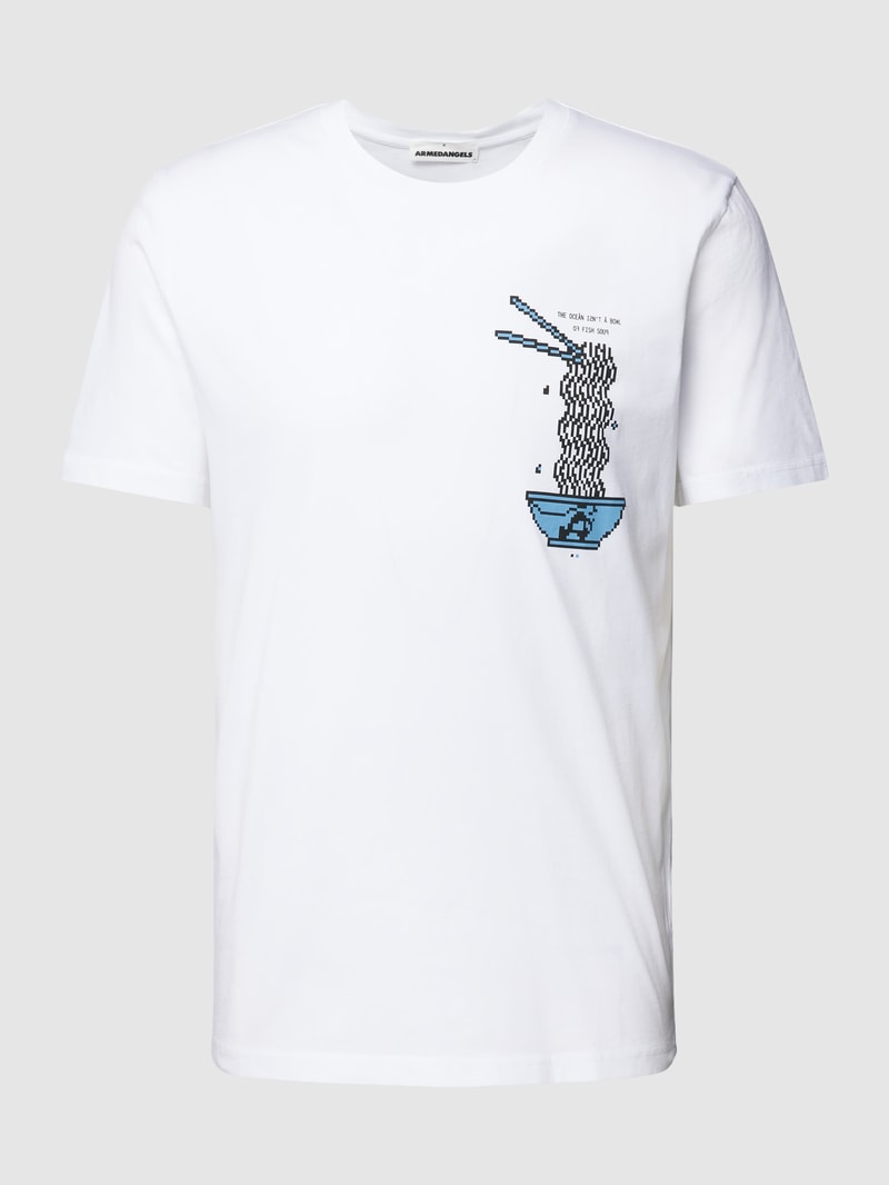 T-Shirt mit Statement-Print Modell 'JAAMES' in weiß