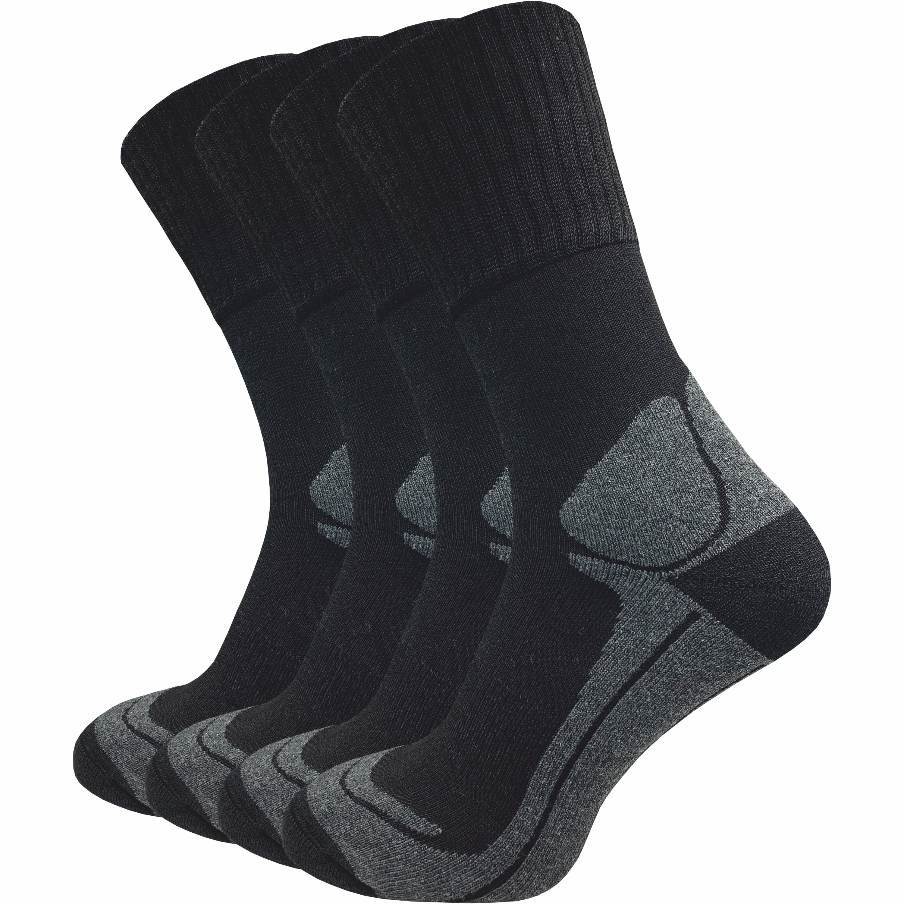 GAWILO Wandersocken für Damen & Herren mit Merinowollanteil und Fersenpolster (4 Paar) Funktionsfasern der Thermosocken halten Ihre Füße warm und trocken
