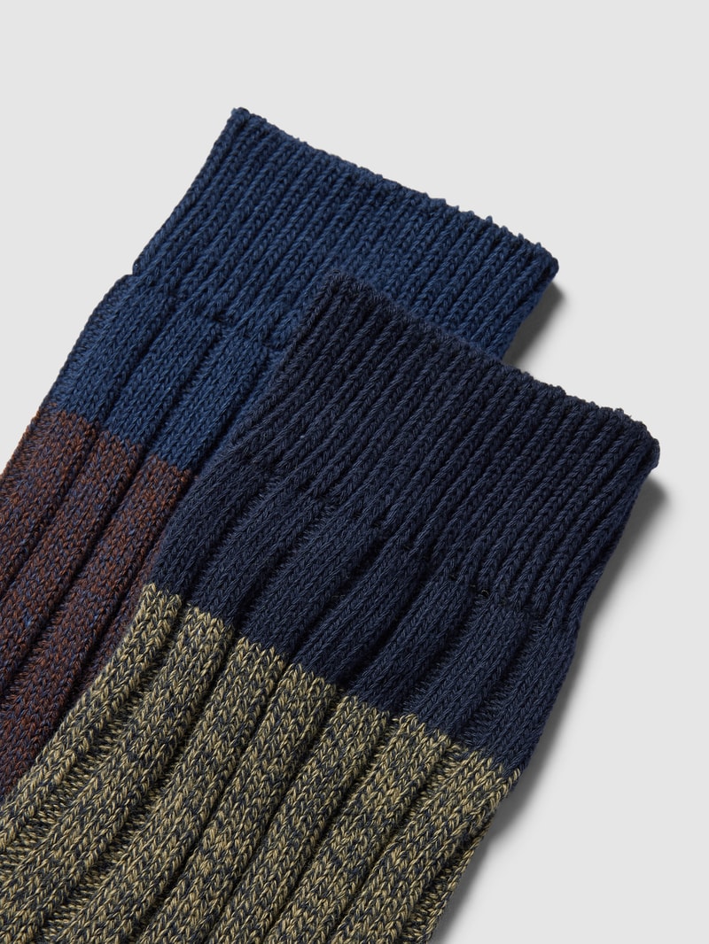 Socken in melierter Optik im 2er-Pack in khaki meliert