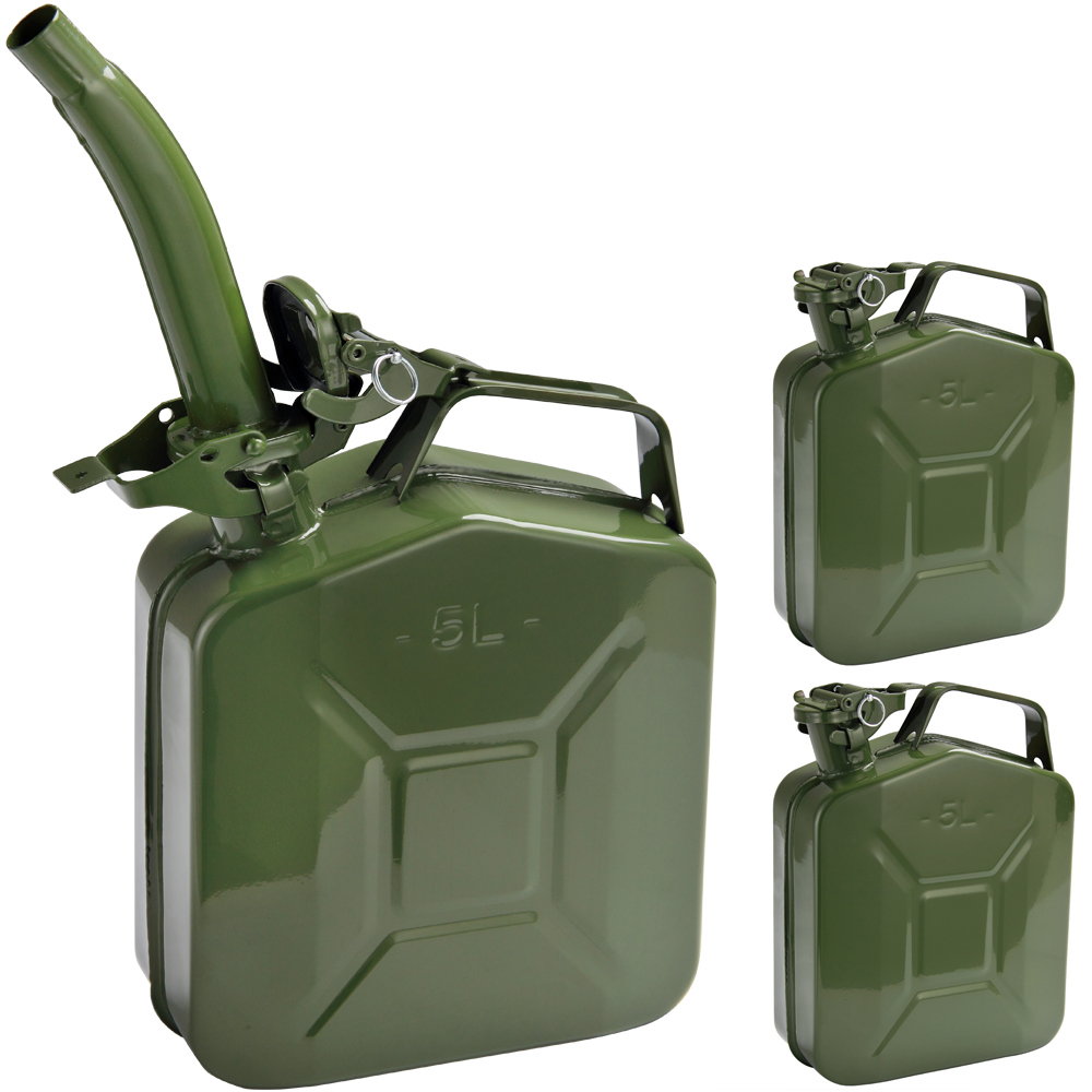 Casaria monzana® 3x Metallkanister je 5 Liter   Ausgießer