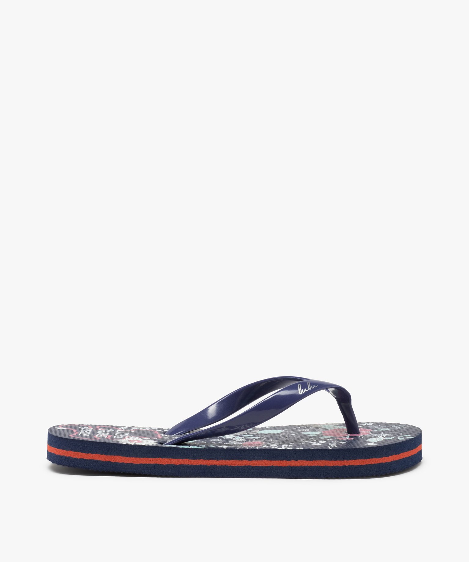 Tongs fille à semelle imprimée fleurs – LuluCastagnette bleu | GEMO