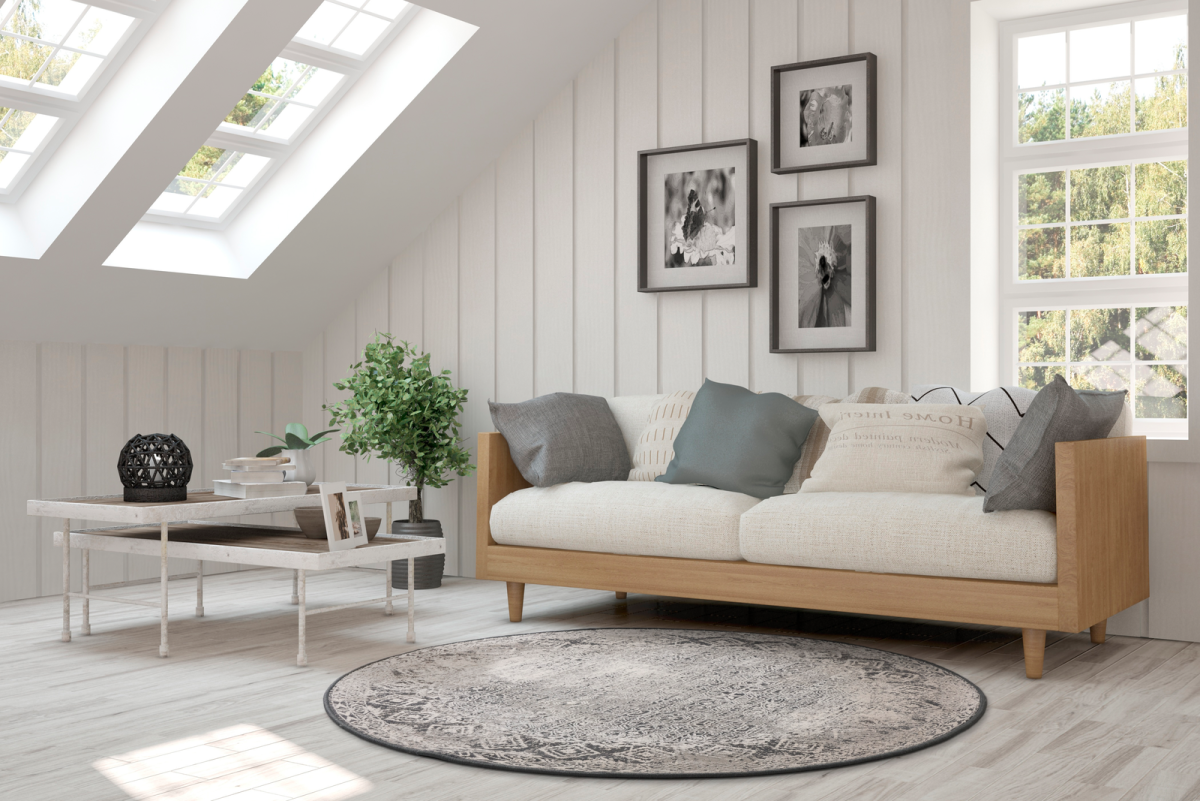 Webteppich Positano Grau Creme 160 cm