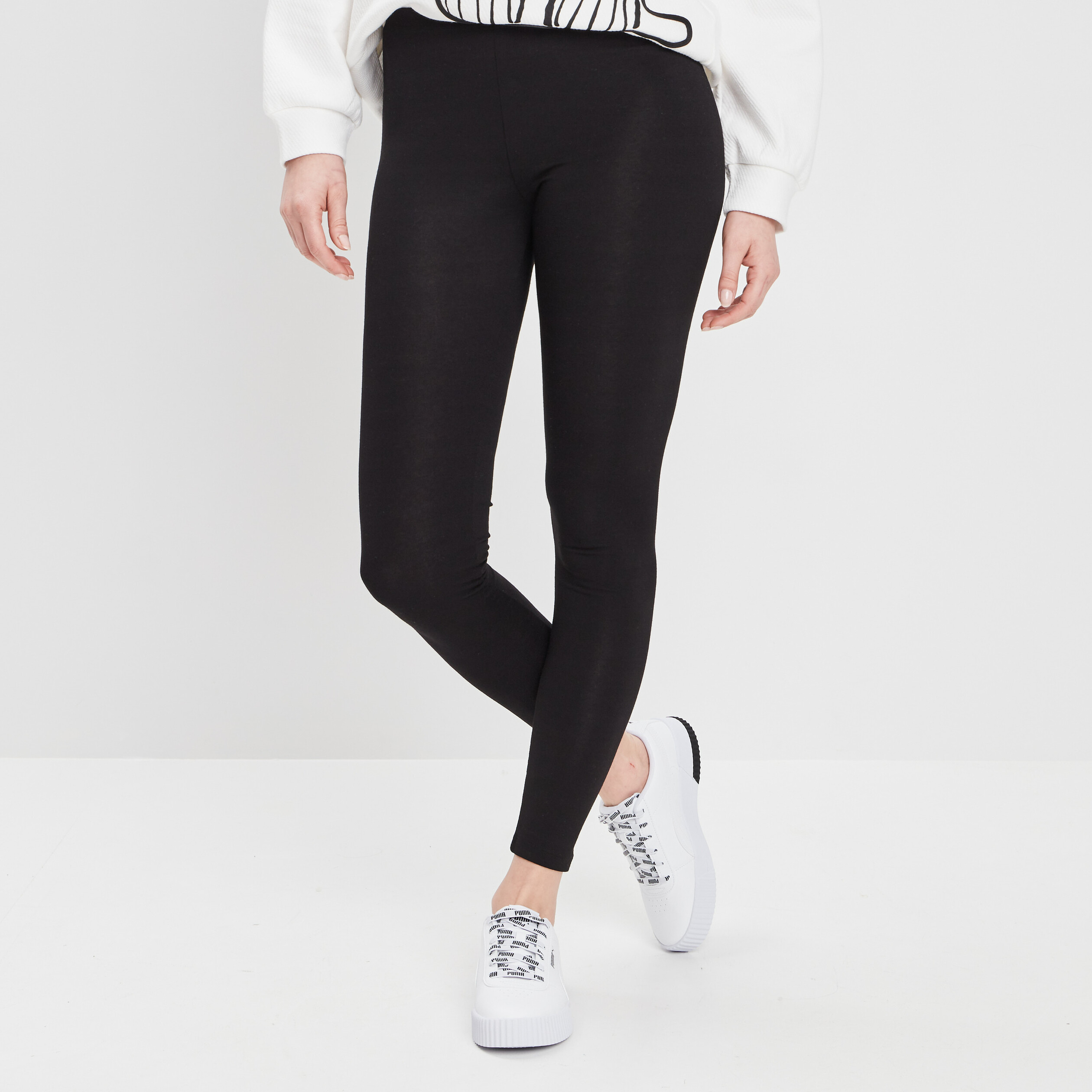 Legging taille élastiquée noir femme | La Halle