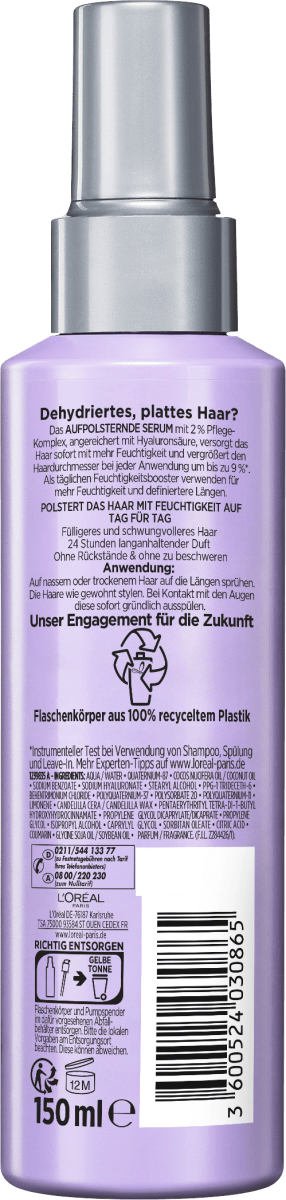 Haarkur Hydra [Hyaluronic], Aufpolsterndes Feuchtigkeitsserum, 150 ml