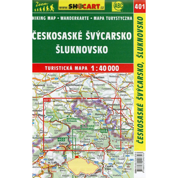 Wanderkarte Tschechien Ceskosaske Svycarsko, Sluknovsko 1 : 40 000 - Wanderkarte