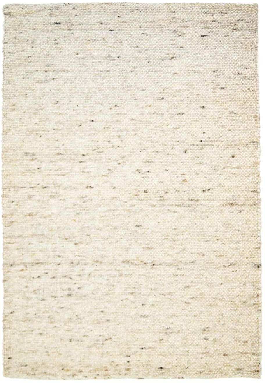 Wollteppich TaraCarpet Lambrecht, TaraCarpet, rechteckig, Höhe: 13 mm, Hand-Web-Teppich beige gewalkt Wohnzimmer Esszimmer 060x090 cm