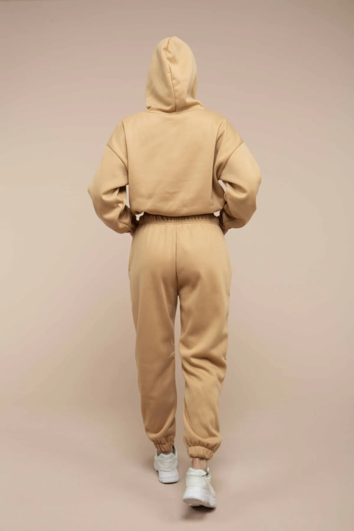 La Mela  Kamelfarbener NASA-Fleece-Trainingsanzug für Damen