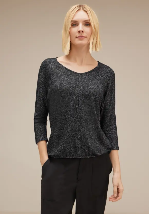 Street One Shirt in Melangeoptik