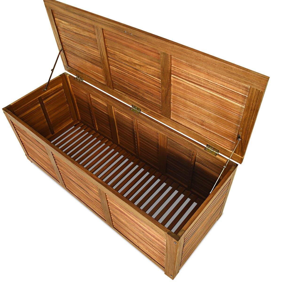 COSTWAY Gartenbox, Aufbewahrungsbox bis 160kg, Akazienholz, 120x45x45cm